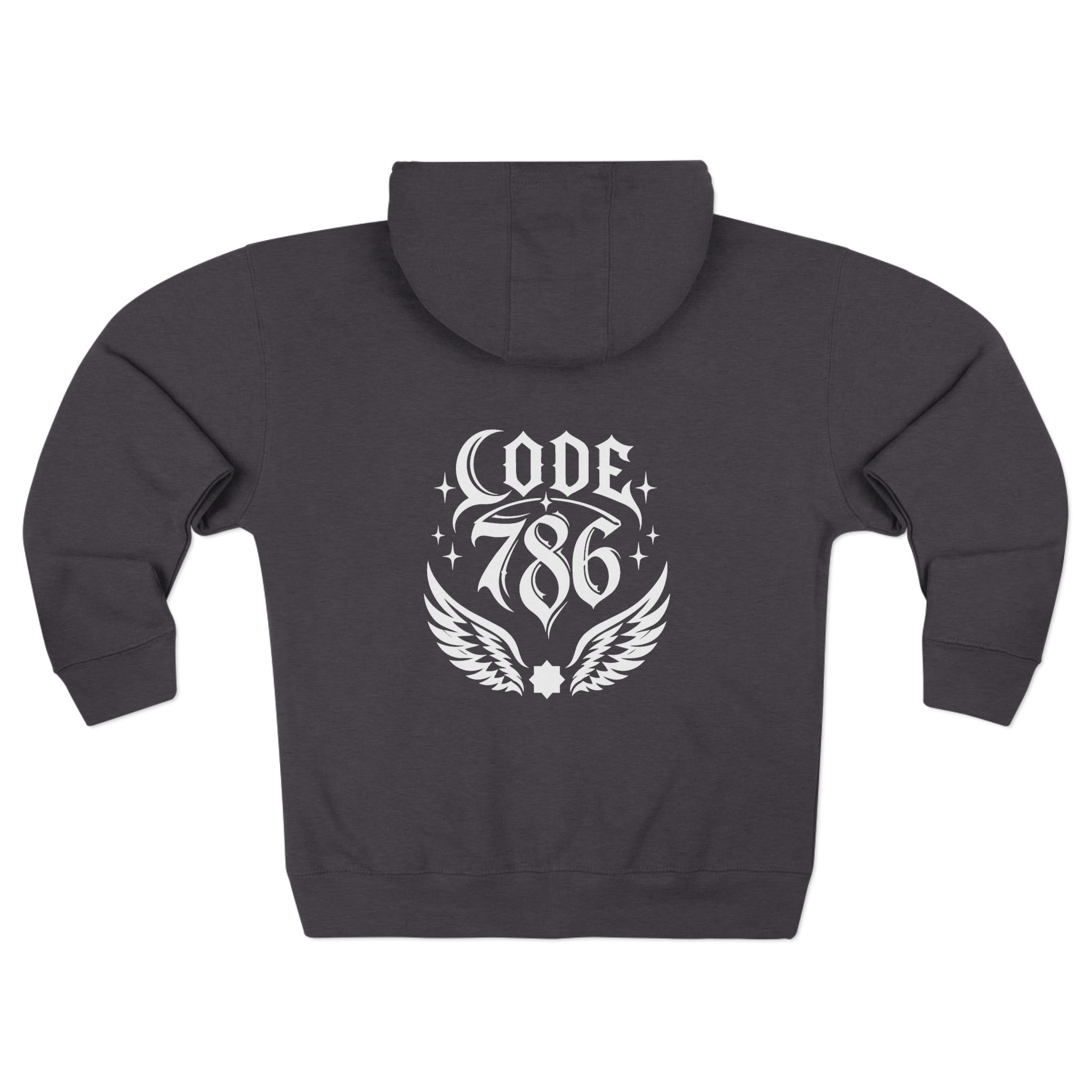 Falcon Wonder Code 786 Zipped Hoodie (Back View) *WW*