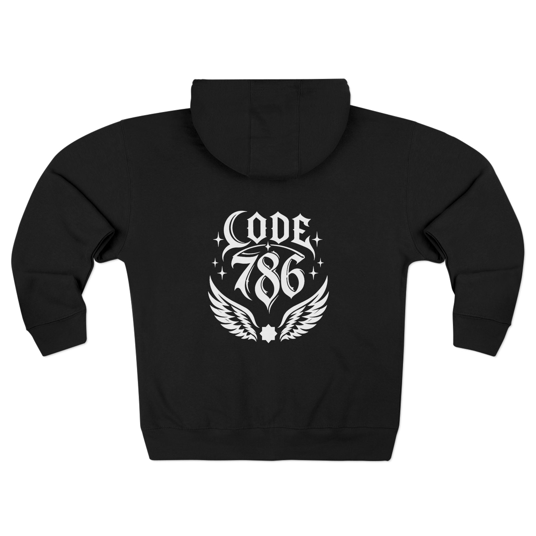 Falcon Wonder Code 786 Zipped Hoodie (Back View) *WW*