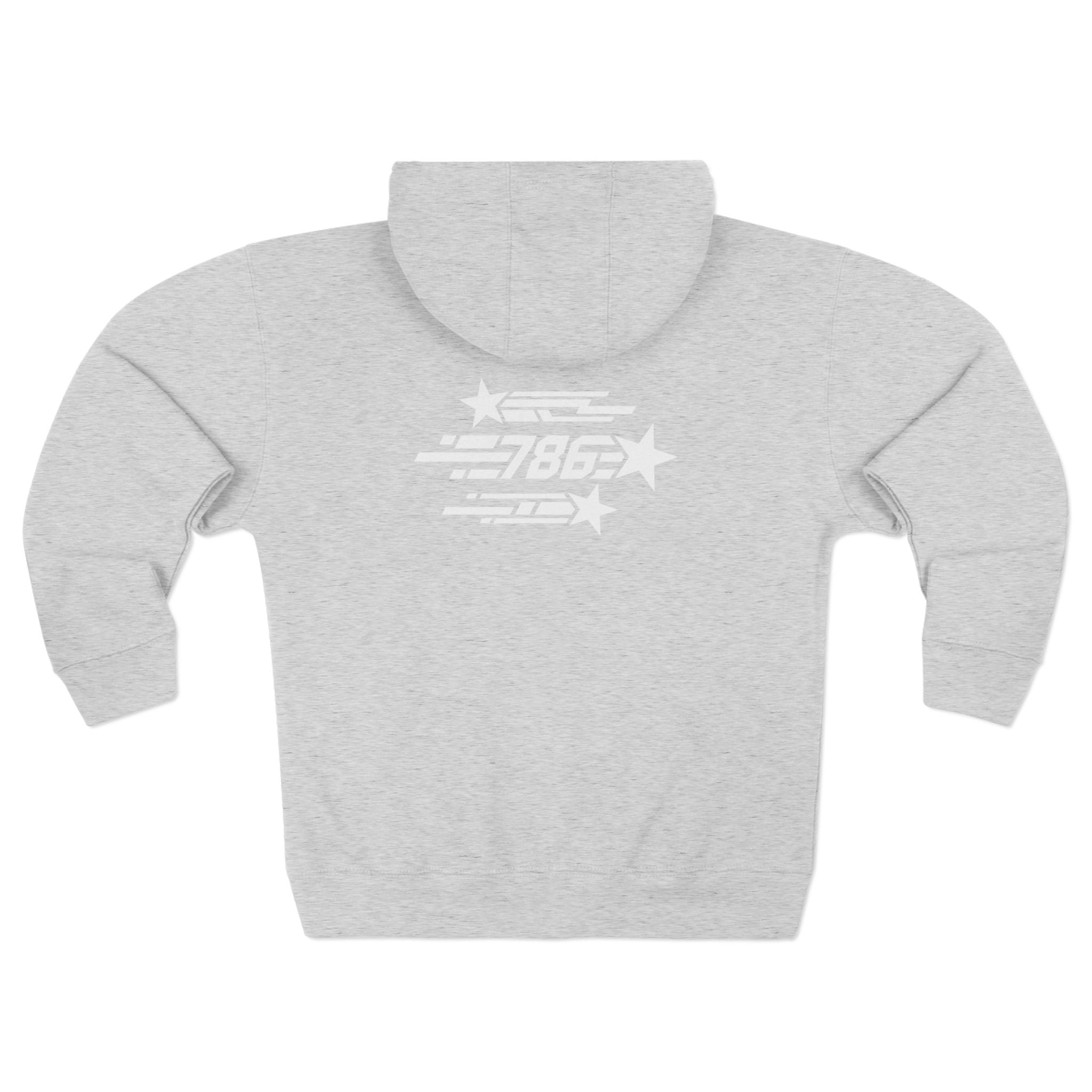 Shooting Stars Code 786 Zipped Hoodie (Back View) *USA*